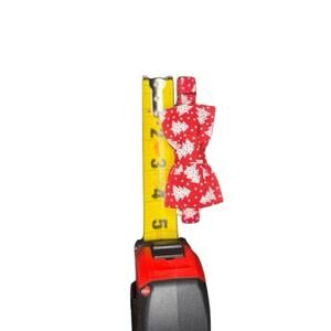 Elegant little tail, Adjustable Bowtie Dog Collar Red with white trees. Small